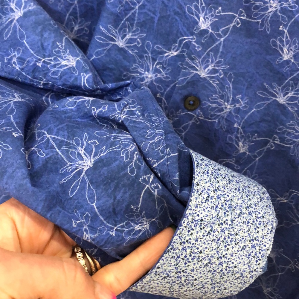 Bugatchi Uomo Men's Long Sleeve Casual Blue Button - Picture 7 of 9